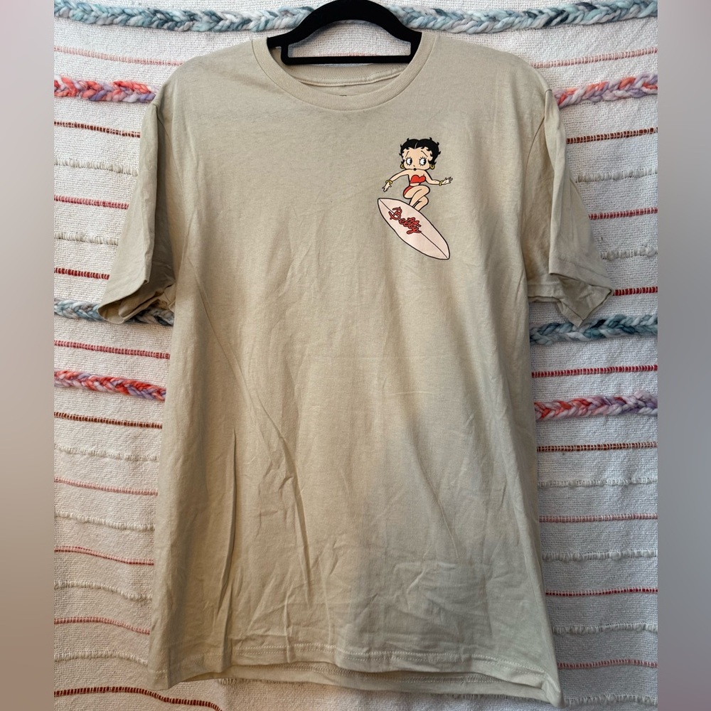 Betty Boop Beige Cotton T-Shirt